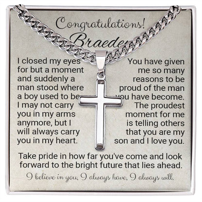 Personalized Graduation Gift for Son, Grandson's | Graduation Necklace Gifts for Him - Etsy Cardwelry Custom Order