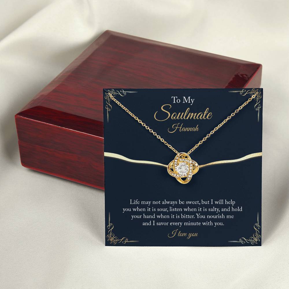 Personalize To My Soul Mate Love Knot  Necklace - Thoughtful Romantic Soulmate Anniversary Birthday Christmas Gift