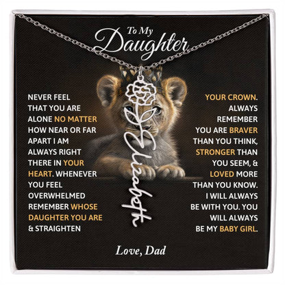 To My Daughter - Always Remember Name Necklace, Love Dad, Daughter Birthday, Christmas Gift