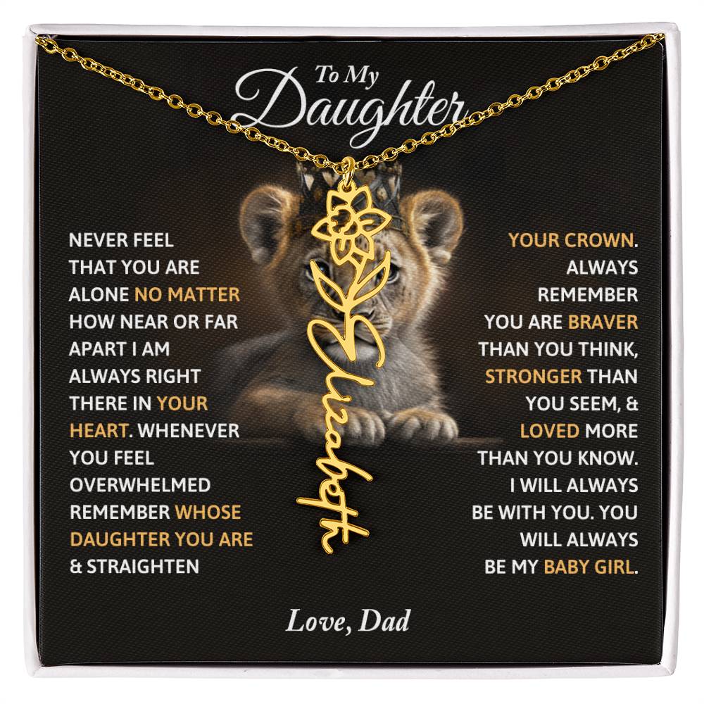 To My Daughter - Always Remember Name Necklace, Love Dad, Daughter Birthday, Christmas Gift