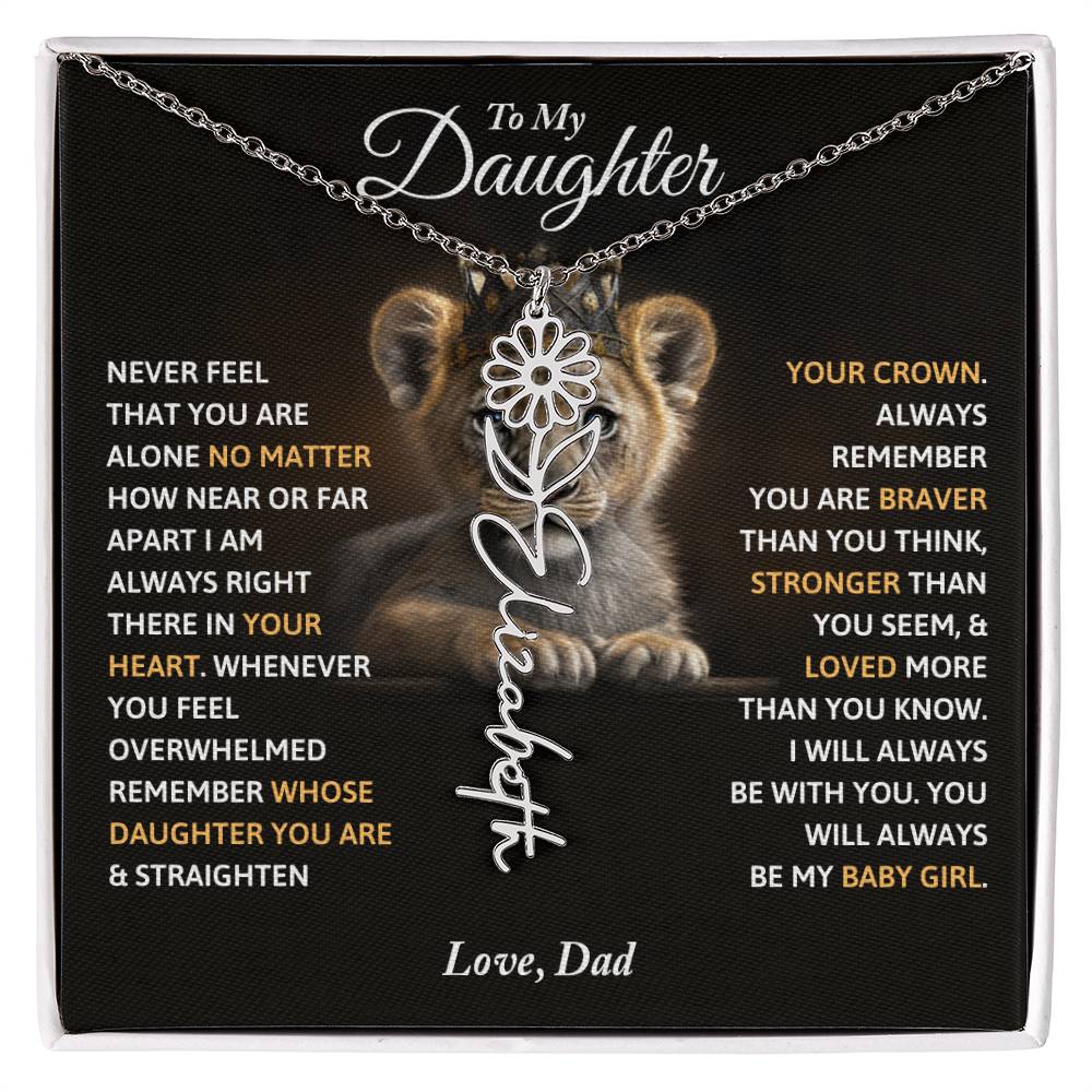 To My Daughter - Always Remember Name Necklace, Love Dad, Daughter Birthday, Christmas Gift