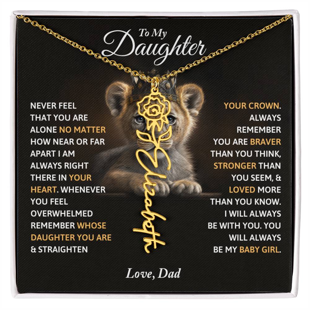 To My Daughter - Always Remember Name Necklace, Love Dad, Daughter Birthday, Christmas Gift