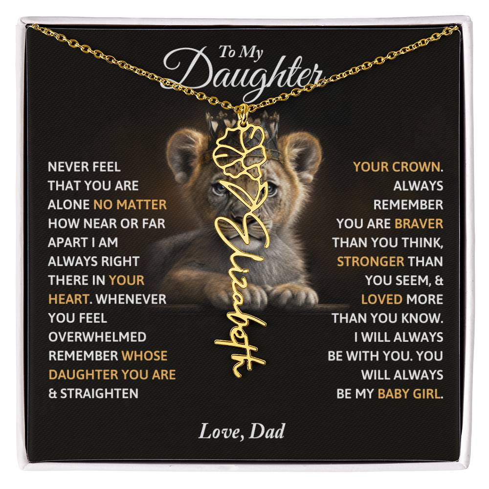 To My Daughter - Always Remember Name Necklace, Love Dad, Daughter Birthday, Christmas Gift