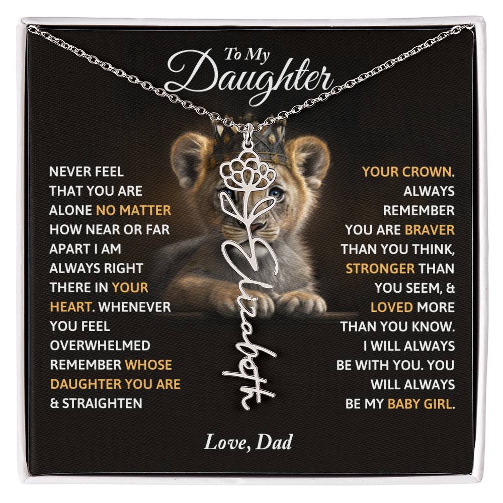 To My Daughter - Always Remember Name Necklace, Love Dad, Daughter Birthday, Christmas Gift