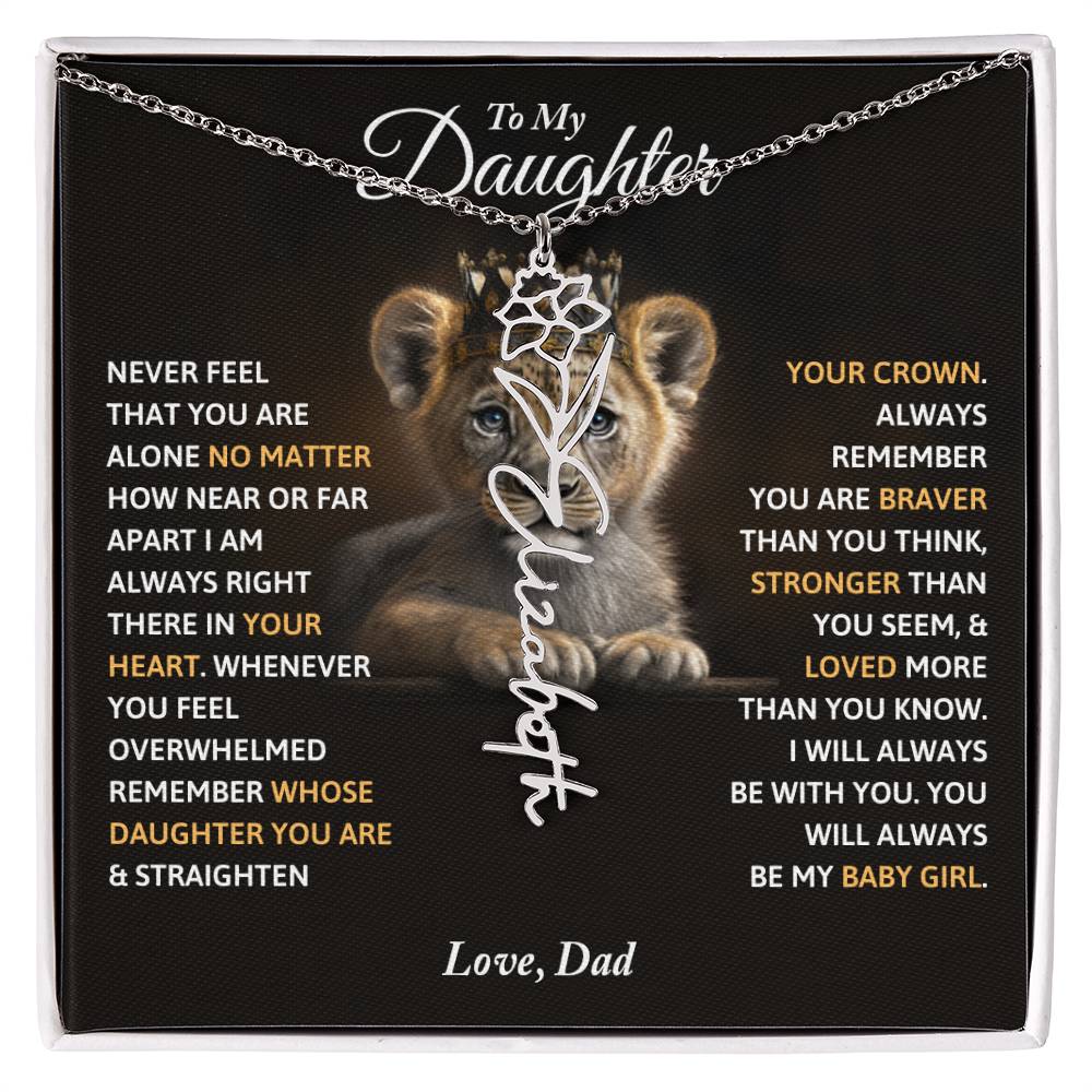 To My Daughter - Always Remember Name Necklace, Love Dad, Daughter Birthday, Christmas Gift