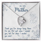 To My Mother, Thank You For Always Being There White Gold Forever Love Necklace