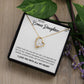 To My Bonus Daughter, Always Shine Like The Brightest Star White Gold Forever Love Necklace