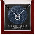 CardWelry Personalized Star Map - The Night/Day We Met Customizer Luxury Bow W/LED Two Toned Box Mahogany Style Box (W/LED)