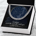 CardWelry Anniversary Gift for Him, Personalized Special Moments Star Map Moon Cuban Link Necklace V1 Customizer