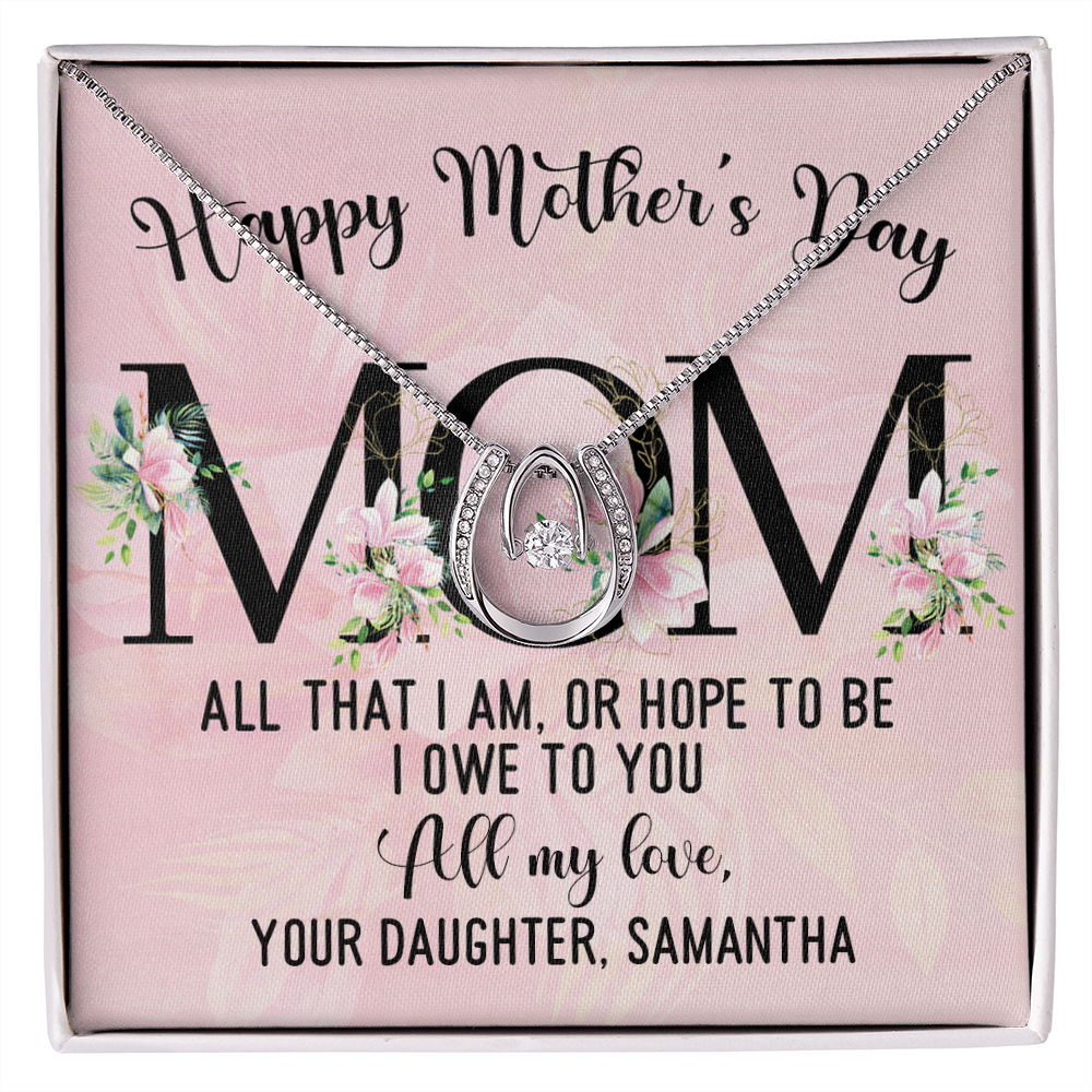 CardWelry Personalized Happy Mother's Day - MOM - All My Love, Your Name - Luck In Love Jewelry Standard Box