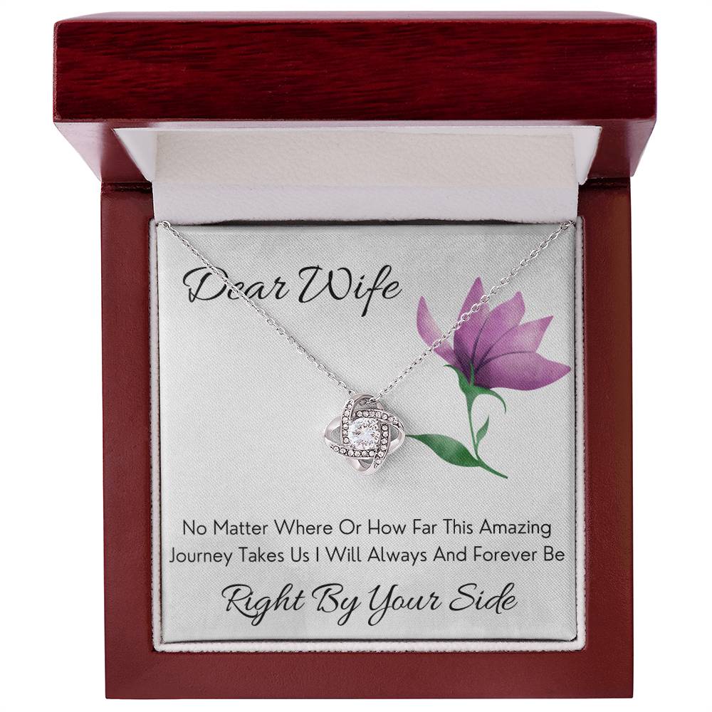 CARDWELRYJewelryDear Wife, No Matter Where or How Far.. - Love Knot CardWelry Necklace Gift