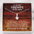 CardWelry Fire fighter Wife Gift, To The Best Firewife In the World Necklace Gift for Fire Wife, Fire Fighter Wife Birthday Gift, from Husband Jewelry Standard Box