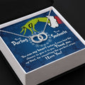 CardWelry Funny Grinch You Stole My Heart, To My Darling, To My Soulmate Christmas Card Necklace Gift Jewelry