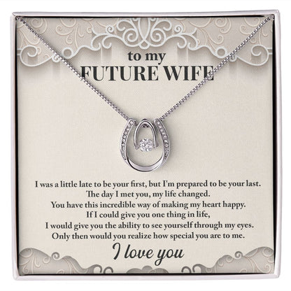 CardWelry Future Wife Gift, Gift for Fiancé, Gift For Future Wife, Necklace Gift for Wife To Be Jewelry Two Tone Box
