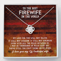 CardWelry Gift for Firefighter Wife, To The Best Firewife Love Knot Necklace, Fireman Wife Gift, Firefighter Wife Jewelry Gift for Her from Husband Jewelry Standard Box