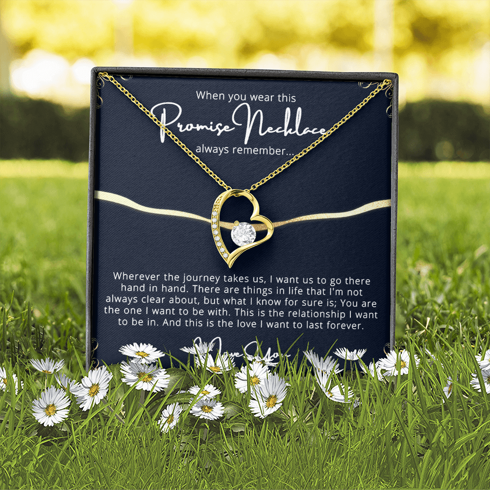 CardWelry Gift for Girlfriend Promise Necklace Forever Love, Wife Gifts for Mothers Day Jewelry