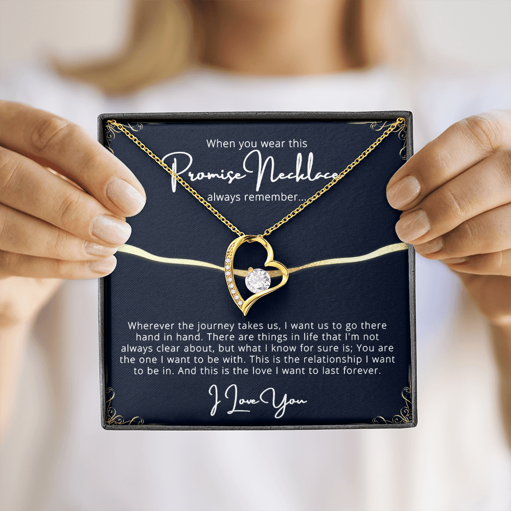 CardWelry Gift for Girlfriend Promise Necklace Forever Love, Wife Gifts for Mothers Day Jewelry