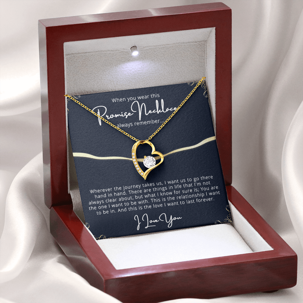 CardWelry Gift for Girlfriend Promise Necklace Forever Love, Wife Gifts for Mothers Day Jewelry