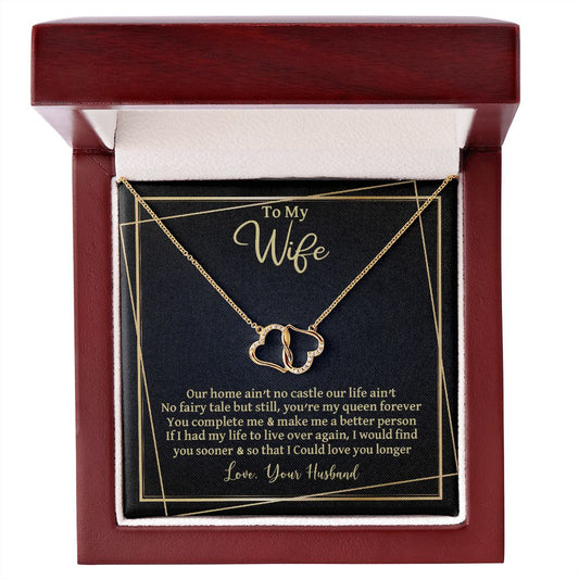 CardWelry Gift to Wife Everlasting Love Necklace Gift, Our Home Ain't No Castle Sentimental Gift to Wife from Husband Jewelry Default Title