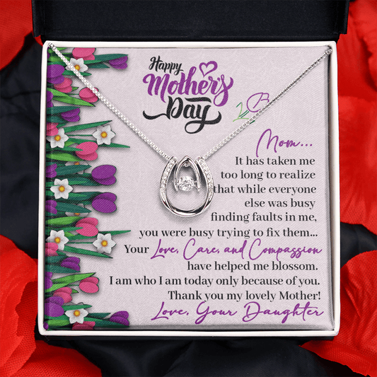 CardWelry Happy Mothers Day Mom from Daughter Mother’s Day Gift, Mother's Day Gift, Necklace Gift For Mom from Daughter Jewelry