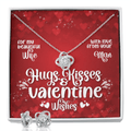 CardWelry Hugs & Kisses Valentines Wishes Gifts To Wife, Gorgeous Earing and Necklace Gift Set To Wife from Husband Jewelry