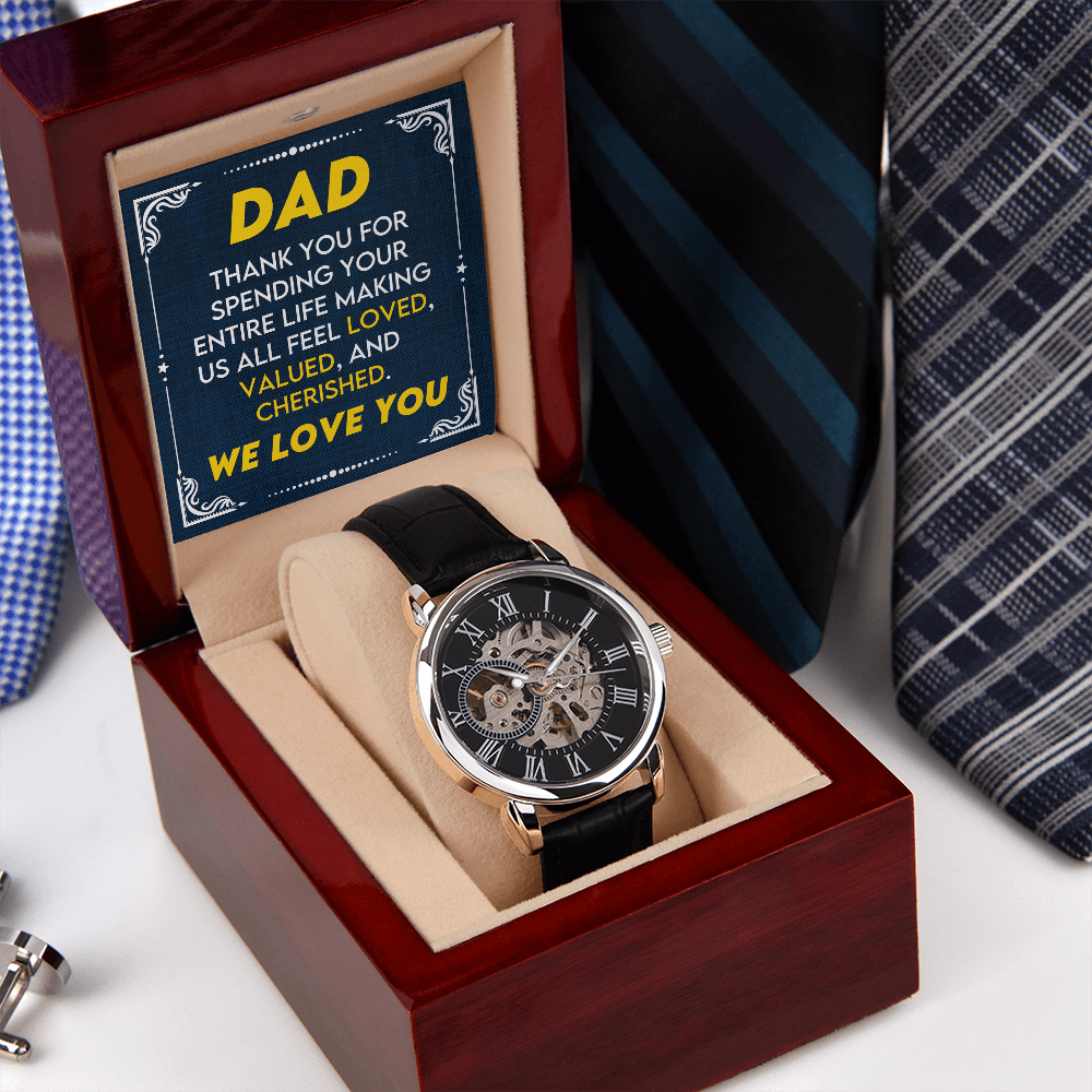 CardWelry Meaningful Watch Gift for Dad, Special Present for Dad on Father's Day, Father Appreciation Gift Watch