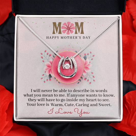 CardWelry Mom Happy Mother's Day, I Love You - Message Card Necklace for Mom on Mothers day Jewelry