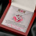 CardWelry Mom Happy Mother's Day - Message Card - Double Hearts Cubic Zirconia Crystals Necklace Gifts Jewelry