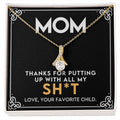 CARDWELRYJewelryMom, Thanks For Putting Up Alluring Beauty CardWelry Gift