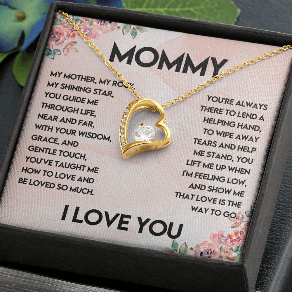 CARDWELRYJewelryMommy, My Mother, My Rock, White Gold Forever Love CardWelry Necklace