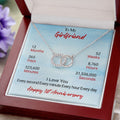 CardWelry One Year Anniversary Gift for Girlfriend, Happy 1st Anniversary Necklace Perfect Pair Necklace Luxury Box w/LED