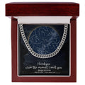 CardWelry Personalized Anniversary Gift for Him, Under this moon - When it all began, Star Map Cuban Link Necklace Customizer