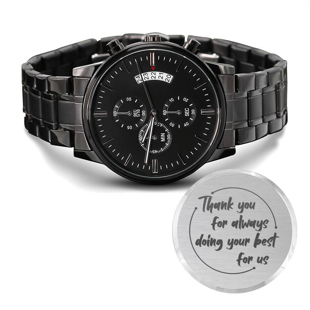 CardWelry Thank You for Always Husband Dad Engrave Watch Jewelry