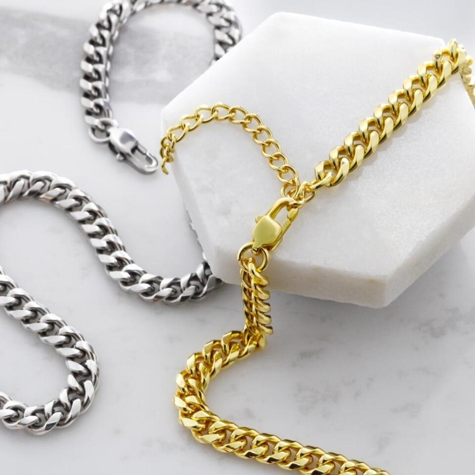 CardWelry To My Bad Ass Bearded Uncle Cuban Link Chain Necklace Customizer