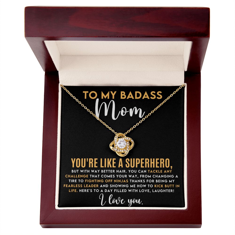 CARDWELRYJewelryTo My Badass Mom, You're Like A Superhero Love Knot CardWelry Gift