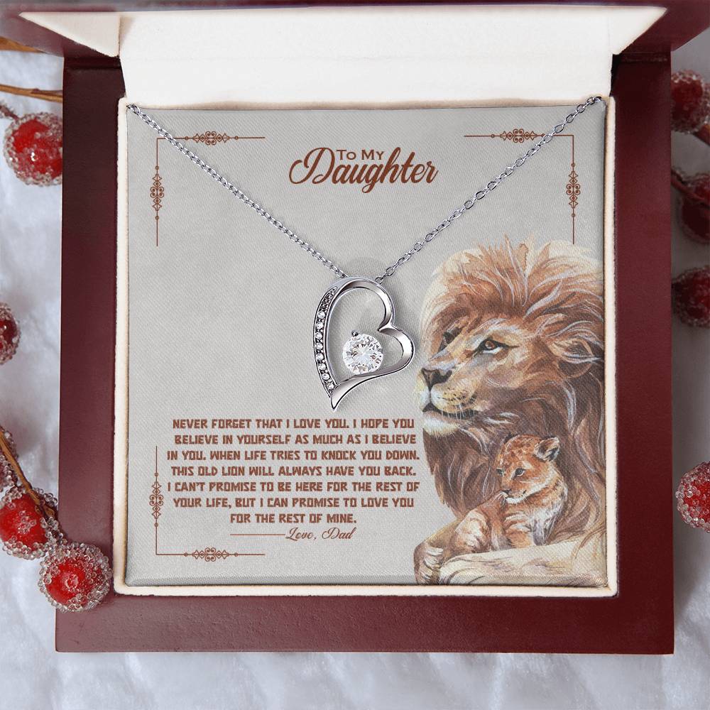 CARDWELRYJewelryTo My Beautiful Daughter, I Promise To Love You For The Rest Of My Life White Gold Forever Love Necklace