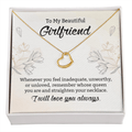 CardWelry To My Beautiful Girlfriend Necklace, Elegant Heart Necklace, Girlified Gift Idea Jewelry 18k Yellow Gold Finish Standard Box