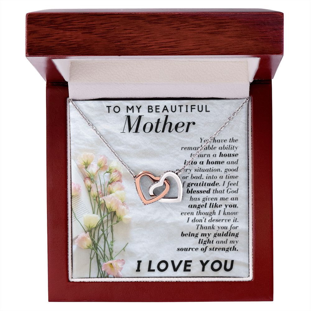 CARDWELRYJewelryTo My Beautiful Mother Inter Locking Heart CardWelry Gift