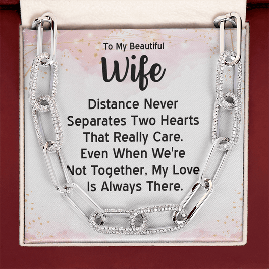 CardWelry To My Beautiful Wife Forever Linked Necklace Jewelry