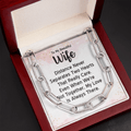 CardWelry To My Beautiful Wife Forever Linked Necklace Jewelry 14K White Gold Finish