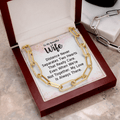 CardWelry To My Beautiful Wife Forever Linked Necklace Jewelry 14K Yellow Gold Finish