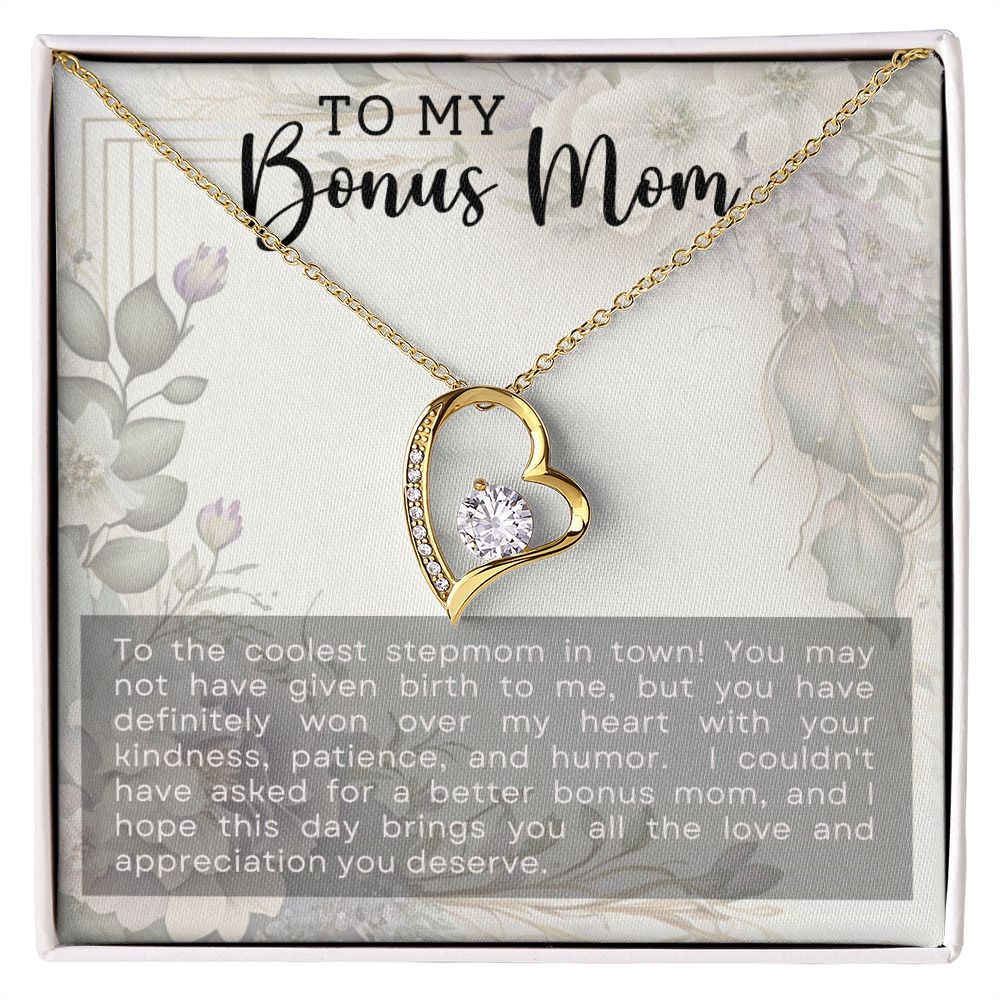 CARDWELRYJewelryTo My Bonus Mom, Coolest Stepmom, Forever Love CardWelry Necklace
