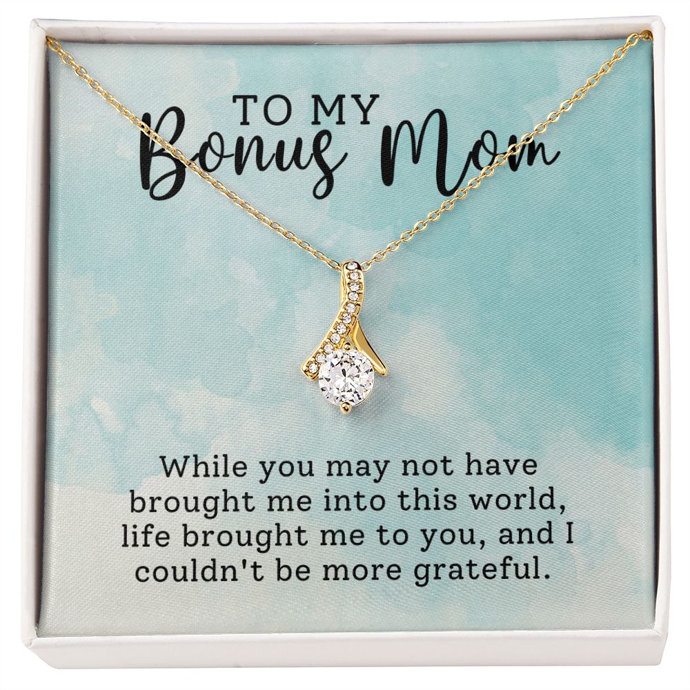 CARDWELRYJewelryTo My Bonus Mom, I Couldn't Be More Grateful Alluring Beauty CardWelry Gift