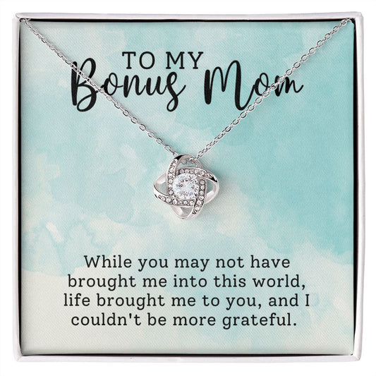 CARDWELRYJewelryTo My Bonus Mom, I Couldn't Be More Grateful Love Knot CardWelry Gift