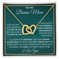 CARDWELRYJewelryTo My Bonus Mom, Life Give Me The Gift Of You Inter Locking Heart CardWelry Gift