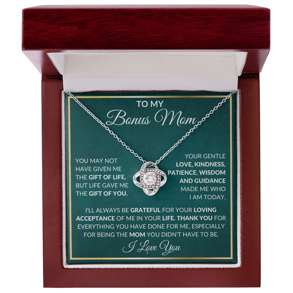 CARDWELRYJewelryTo My Bonus Mom, Life Give Me The Gift Of You Love Knot CardWelry Gift