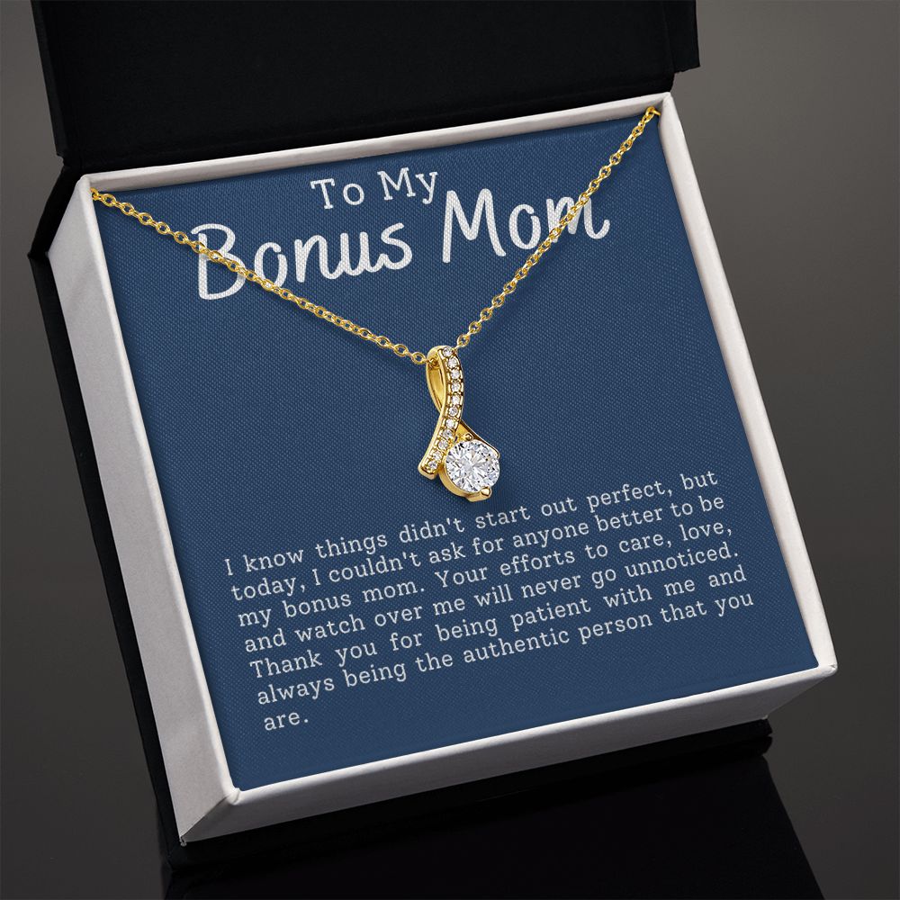 CARDWELRYJewelryTo My Bonus Mom, thank You for Being Patient Alluring Beauty CardWelry Gift