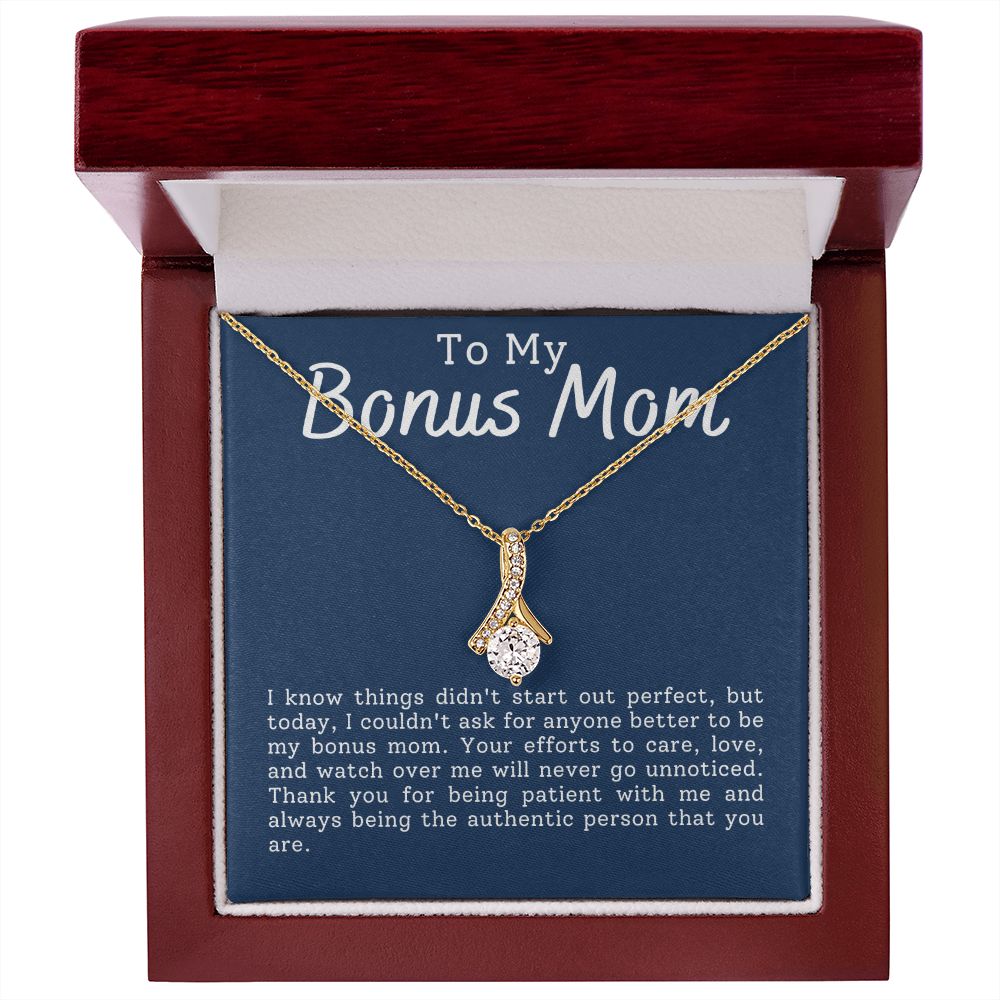 CARDWELRYJewelryTo My Bonus Mom, thank You for Being Patient Alluring Beauty CardWelry Gift