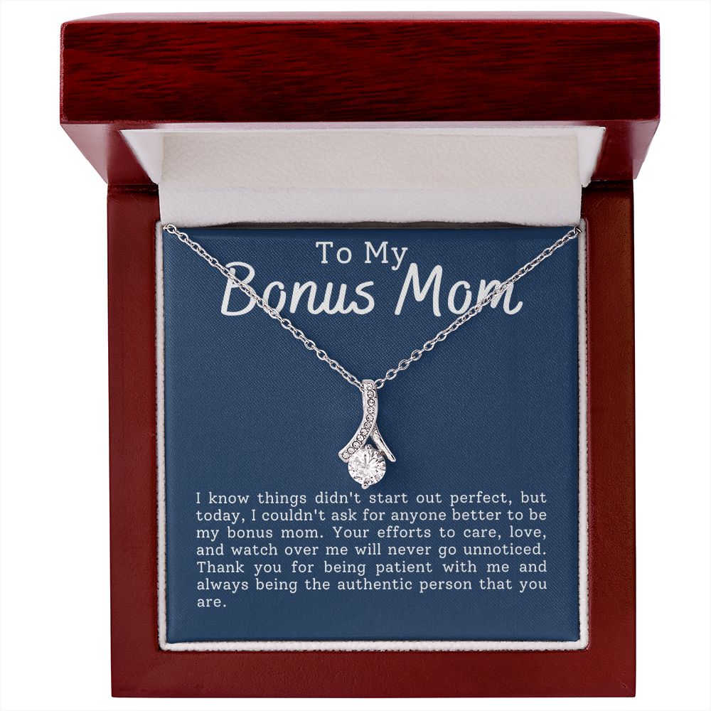 CARDWELRYJewelryTo My Bonus Mom, thank You for Being Patient Alluring Beauty CardWelry Gift