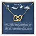 CARDWELRYJewelryTo My Bonus Mom, thank You for Being Patient Inter Locking Heart CardWelry Gift